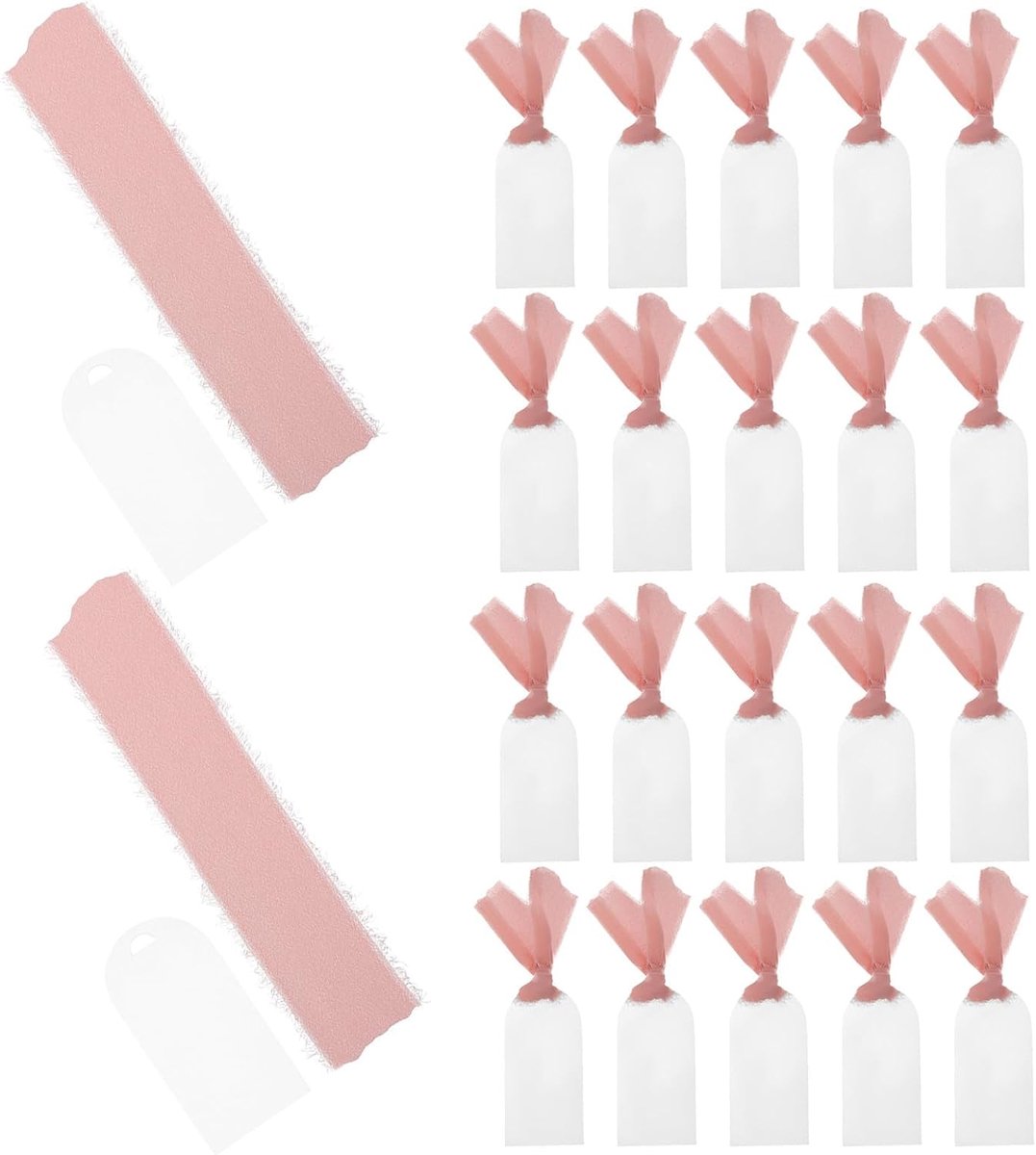 50 Stuks Transparante Naamkaartjes met Lint Gebogen Zitplaatslabels voor Bruiloftsrecepties Universele Reserveringsteken voor Feesttafels Evenementdecoratie