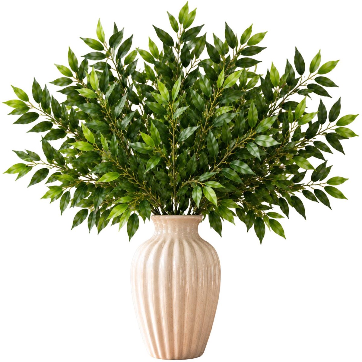 Mica Decorations Kunstplant takken Ruscus - 8x - H72 cm - lichtgroen - kunststof - bladgroen - siertakken