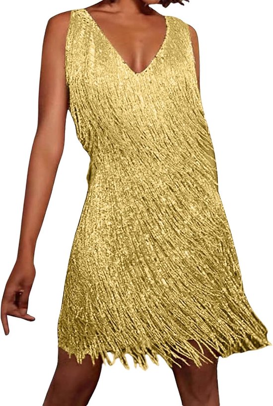 Avondjurk voor dames, cocktailjurk, nauwsluitend, chique, grote maat, chique, pailletten, ronde hals, receptie, gala, bal, bruiloft, elegant A236 — afbeelding 5