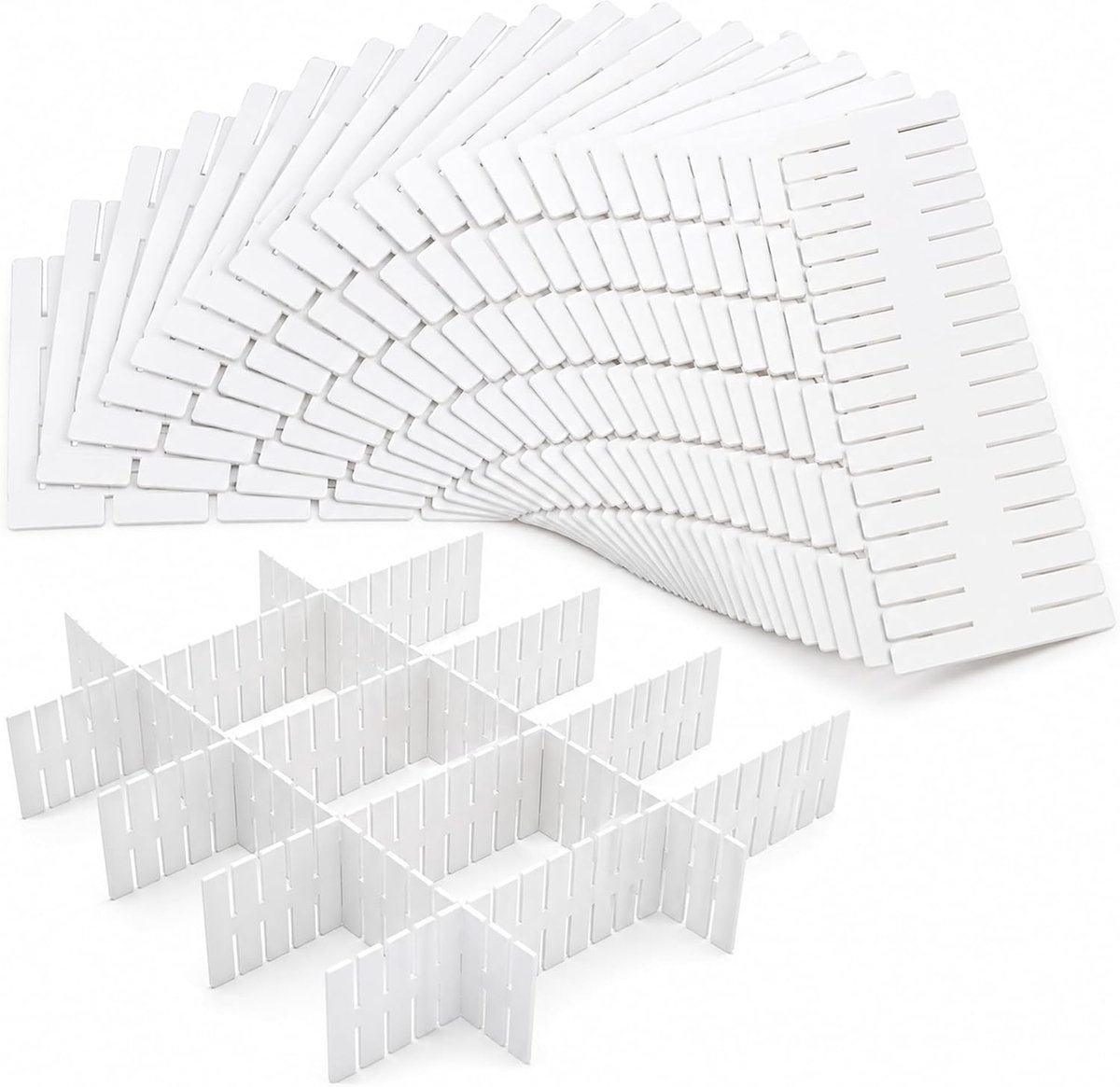 Lade-organizer verstelbaar, 36x7 cm, Zwart