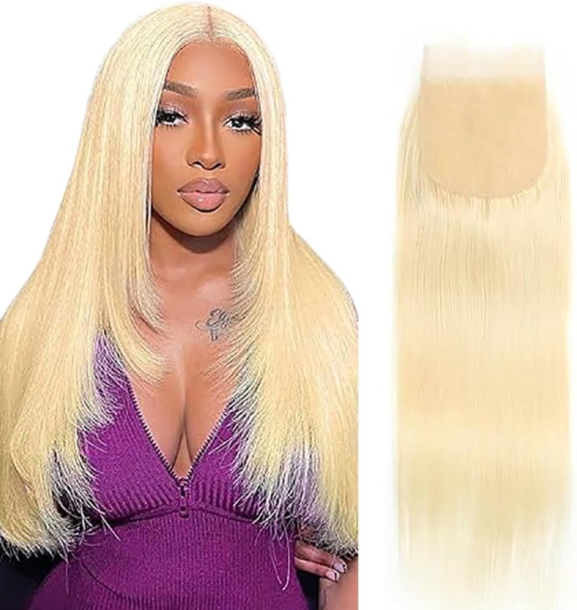 Human Hair Closure 4x4 Lace Closures #613 30 Pouces