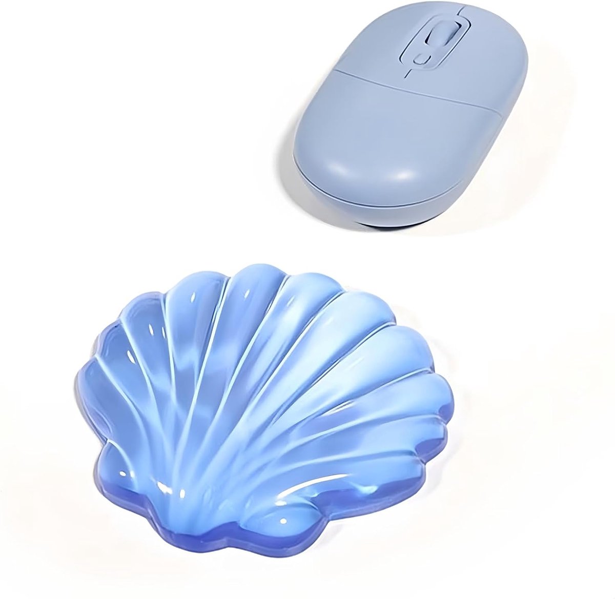 Schelp Muispad Gel Polssteun, Ergonomisch Muisonderlegger, Klein Pad Met Handsteun, Doorzichtig Muismat Voor Thuiswerkplek, Bureaubladbescherming