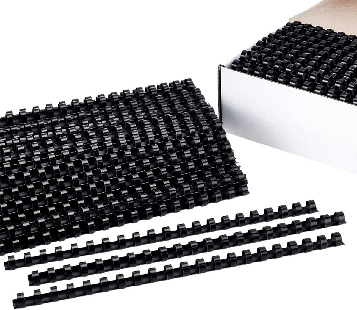 200 stuks kunststof bindkammen, 12 mm breed, 21 ringen, bindkammen van kunststof, voor notitieboeken, kalender, foto's, geschikt voor scholieren en collega's