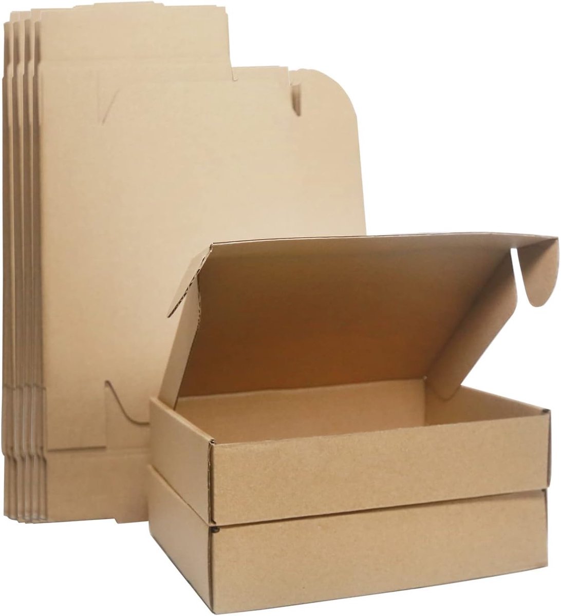 Verzenddozen, 200 x 145 x 45 mm Small Shipping Box for Posting klein pakket Mailer, verpakking dozen voor bedrijf, verzending, opslag of Gift (10 stuks)