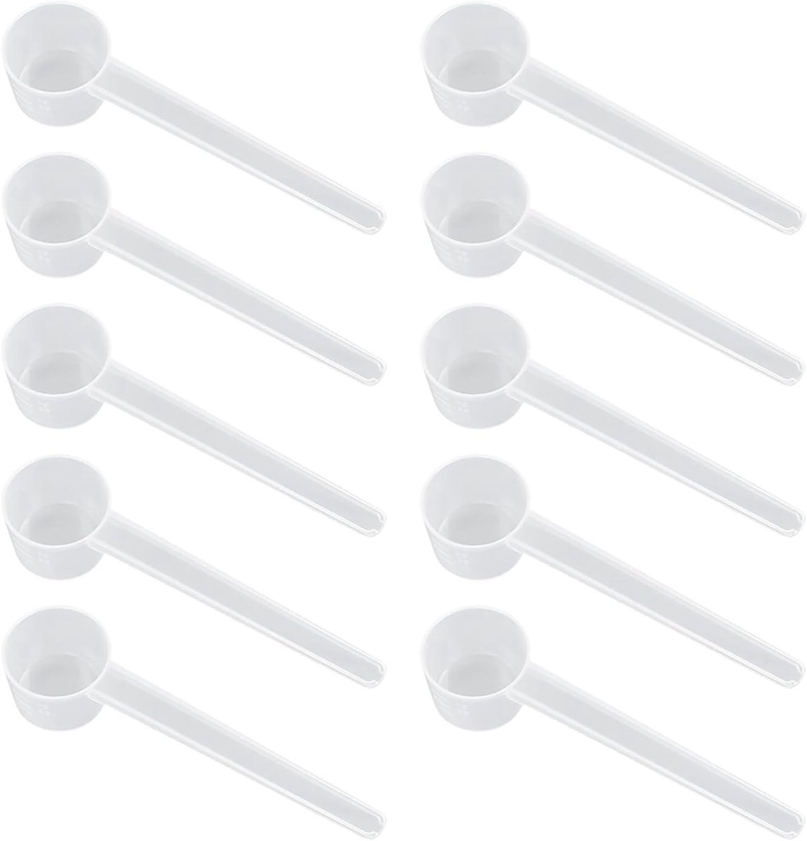 10 stuks maatlepels, 5 g en 10 ml, creatine en scoop proteïne, transparante maatlepel met schaal van 2 g, 3 g en 4 g voor poeder en voedingssupplementen