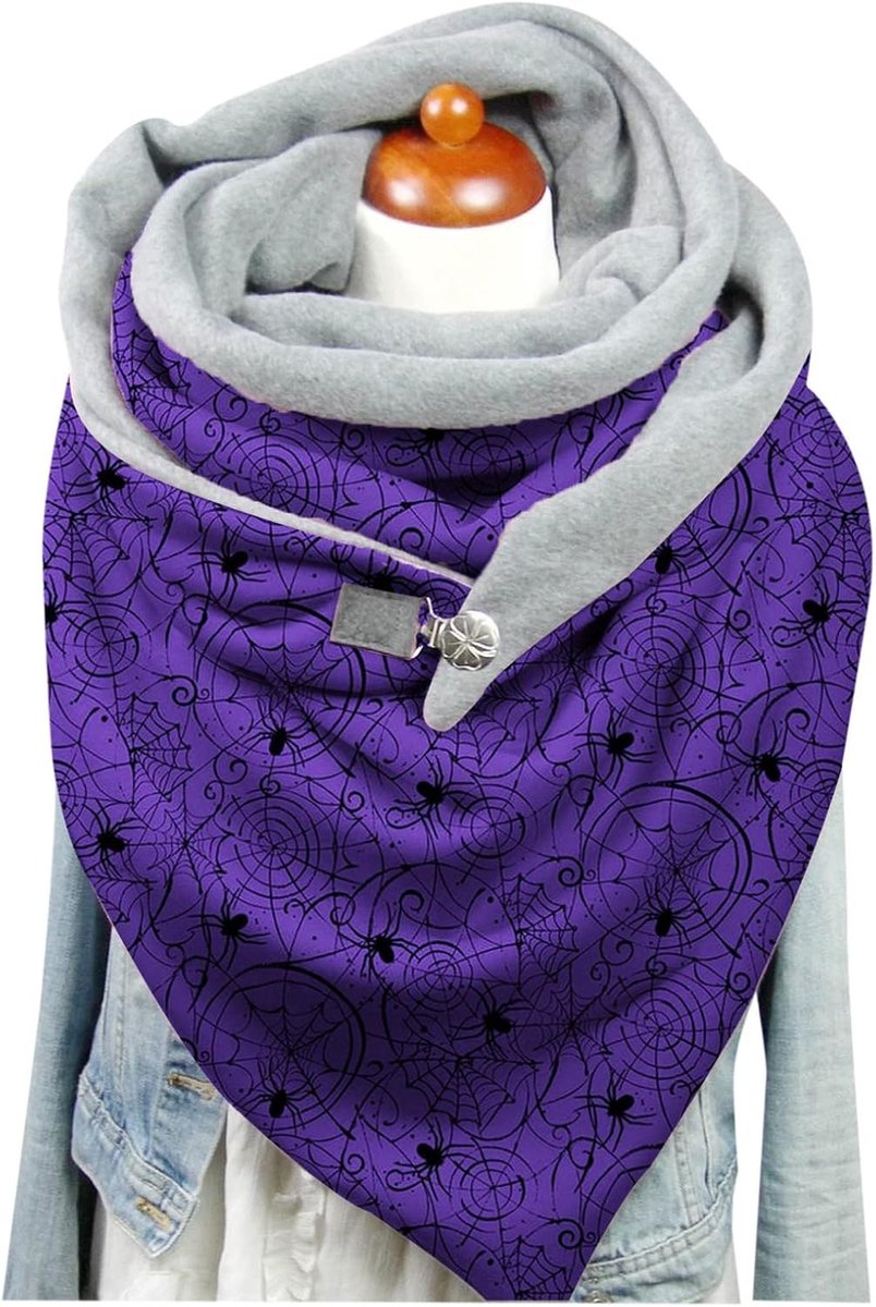 Damessjaal Halloween Knop Print Zachte Casual Wrap Warm Sjaal Vierkante Sjaal Vrouwelijke Nek Sjaal B