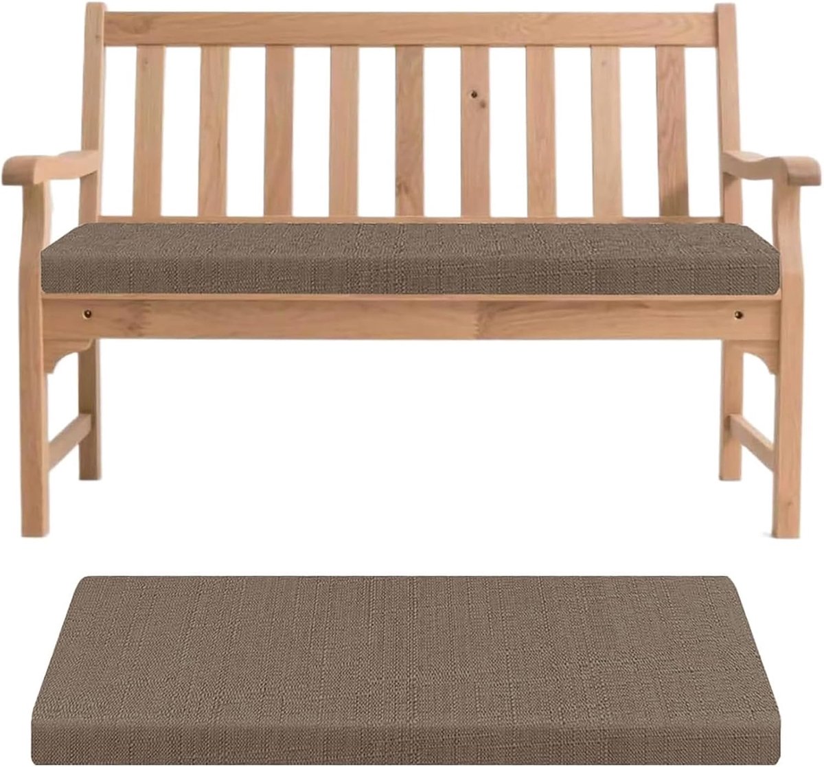 Generisch Bankauflage- Abnehmbarem Sitzkissen Banks, rutschfeste Gartenbank Auflage Waschbar Sitzauflage für Innen Outdoor Fensterbank Couch ban k Eckbank Auflagen,Braun,180x55x5cm