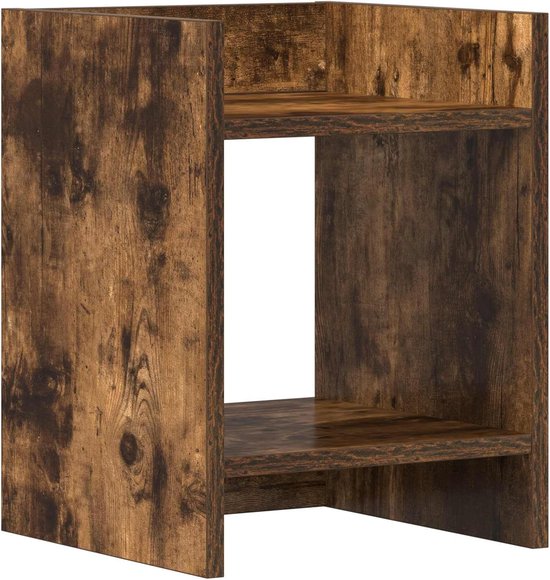 Plantenstandaard, gerookt eiken, 30 x 30 x 40 cm, van houtmateriaal, open frameconstructie voor binnen, ruimtebesparende plantenzuil voor overzichtelijke presentatie — afbeelding 2