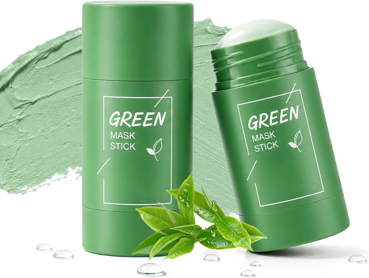 Maskersticks,Groene Thee Klei Sticks voor Diepe Reiniging, Poriënverfijning & Verwijdering van Mee-eters,Oliecontrole Gezichtsmasker voor Vette/Acnegevoelige Huid