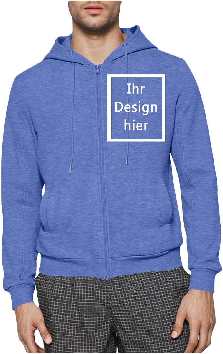 Personalisierte Hoodie Herren Reißverschluss Kapuzenpullover Sweatjacke mit Kapuze Pullover Fügen Sie Ihre Eigenen Foto/Text Sweatshirt Herren Hoody Partner Pullover Kapuzenjacke mit Aufdruck