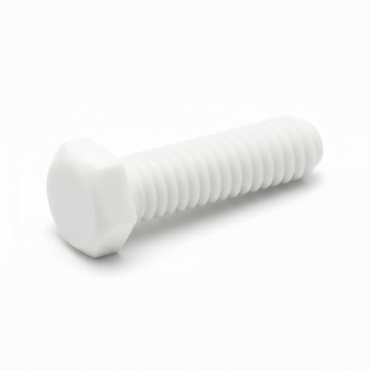Sechskantschrauben DIN 933 Kunststoff Weiß – Polyamid PA Nylon Kunststoffschrauben (M10 x 30 mm, 50 Stück)