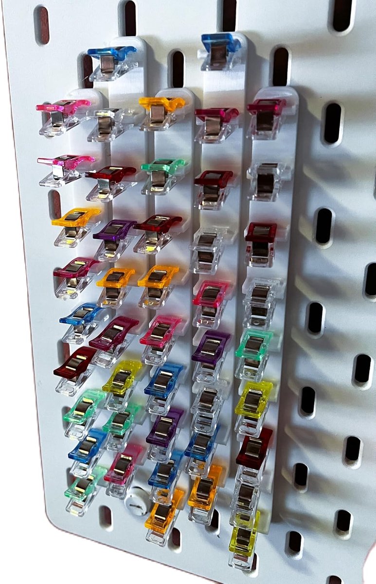 Set van 5 naaiklemmen houders voor IKEA Skadis gatenwandsysteem, PLA-kunststof