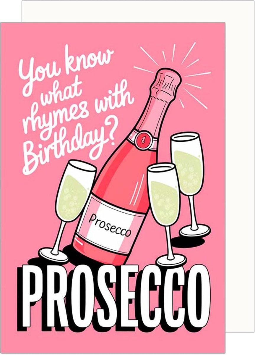 Seidel Premium verjaardagskaart met envelop. Wenskaart wenskaart kaart met spreuk verjaardag Happy Birthday man vrouw Prosecco grappig (G3673 SW024)