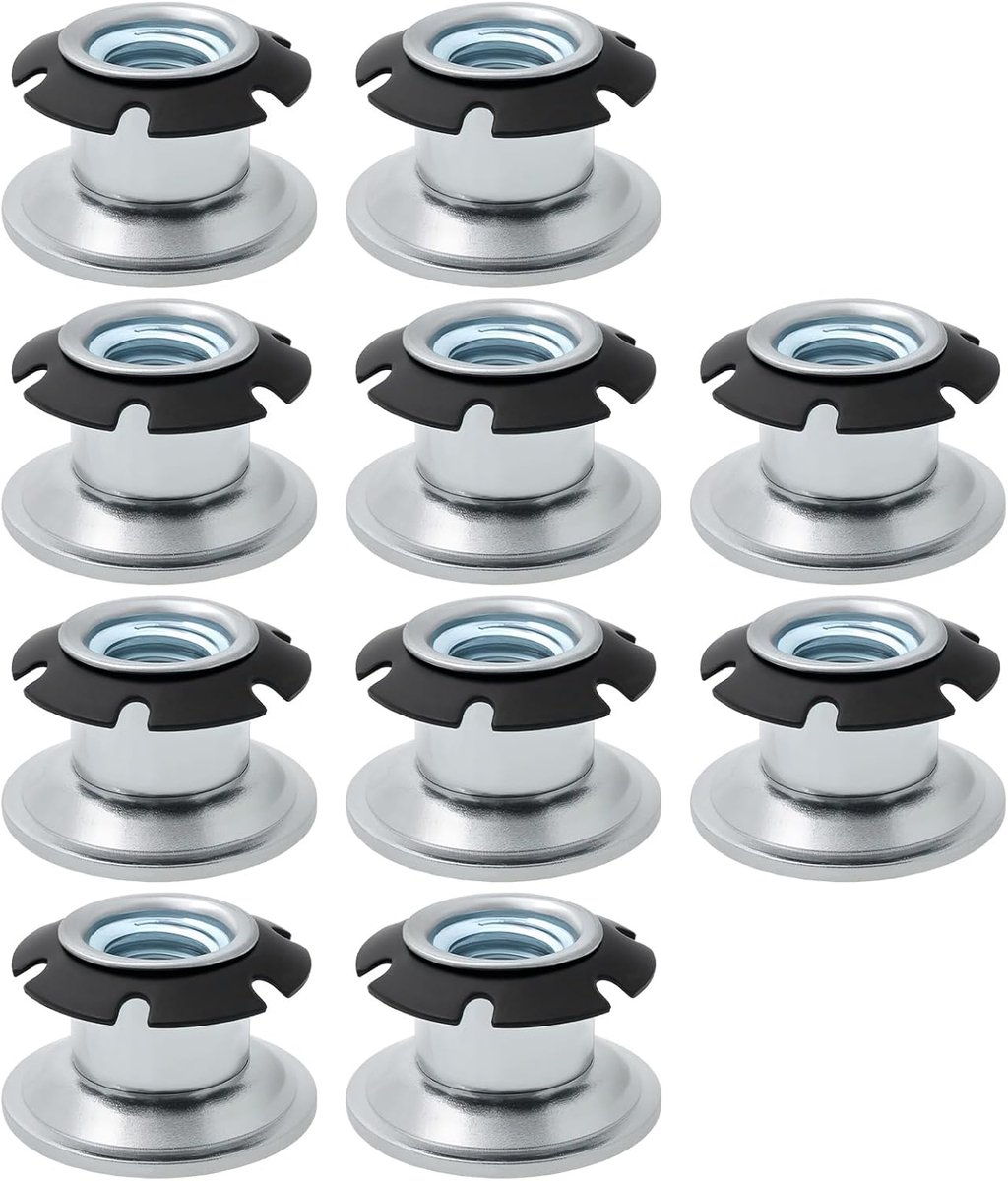 Dailygoods- Tubing Insert 10 Stks - Metalen Schroefdraad 3/8-16 - Voor Ronde Buis 25mm - Wanddikte 1,5mm - Voor Meubelverbindingen - Hoge Grip - Buisi