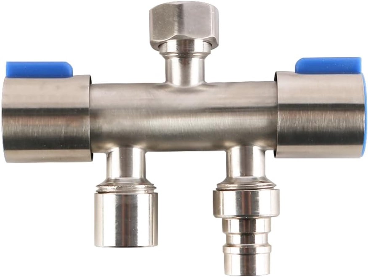 Dailygoods- Driehoeksklepkraan Roestvrij Staal - Dubbele Bediening - Slangaansluitingen - Multifunctioneel Gebruik - Waterleiding - Langdurige Constru