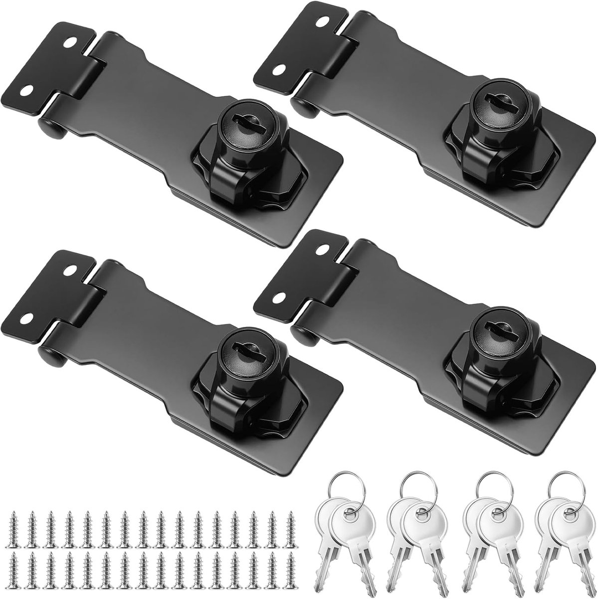 Dailygoods - 4 Stuks Sleutelsloten met Schroeven voor Deuren en Ramen