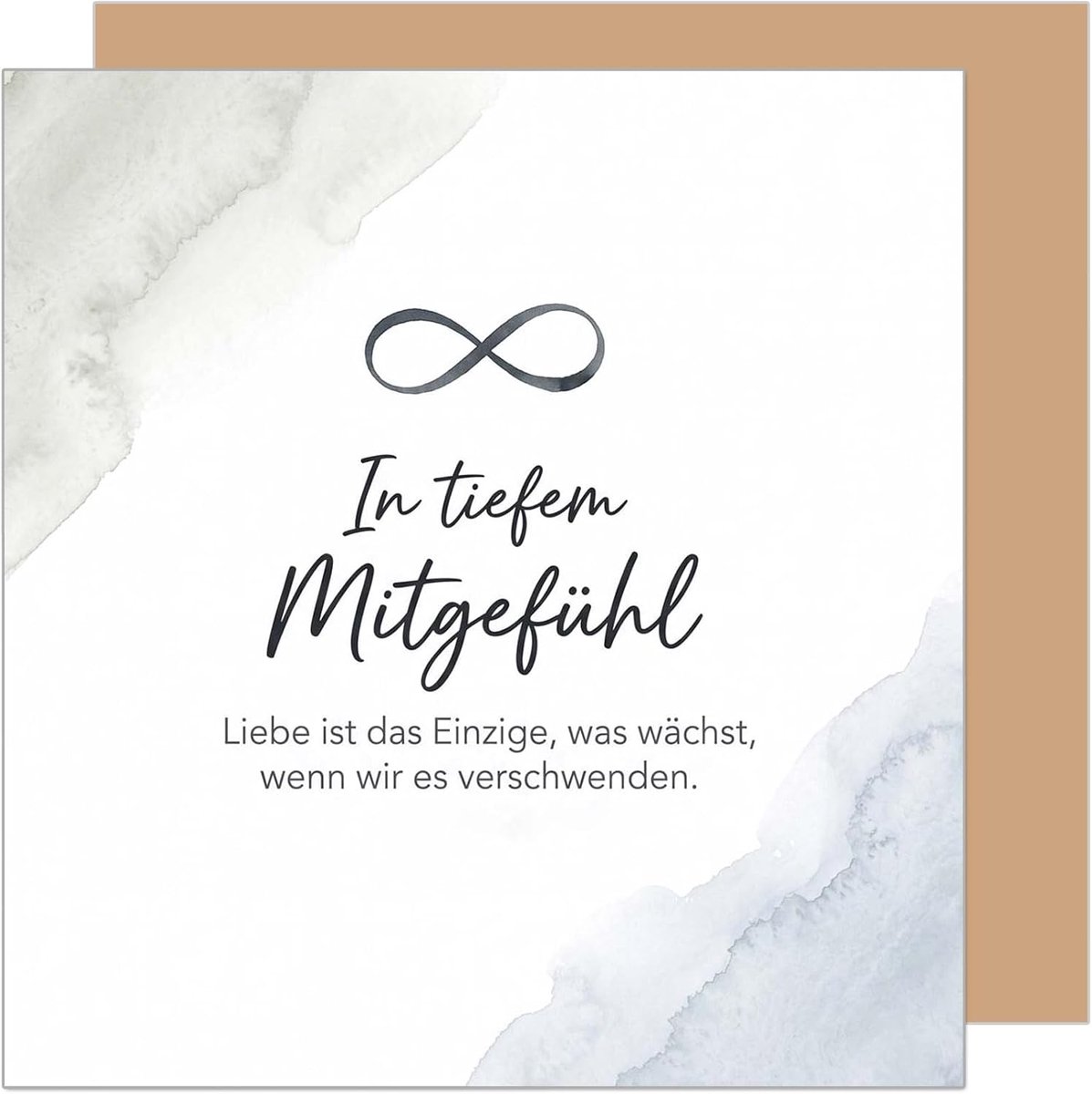 Seidel Premium vierkante rouwkaart met envelop. condoleancekaart condoleancekaart vouwkaart kaart spreuk in diep medeleven herinnering troost verbondenheid liefde kracht hoop (TQ215 SW026)