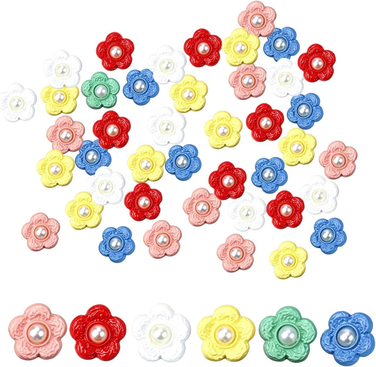 Knopen voor Kleding, Vesten en DIY-ambachten, Assortiment Kleuren (Blauw, Geel, Groen, Wit, Rood, Roze), Decoratieve Naaiknopen