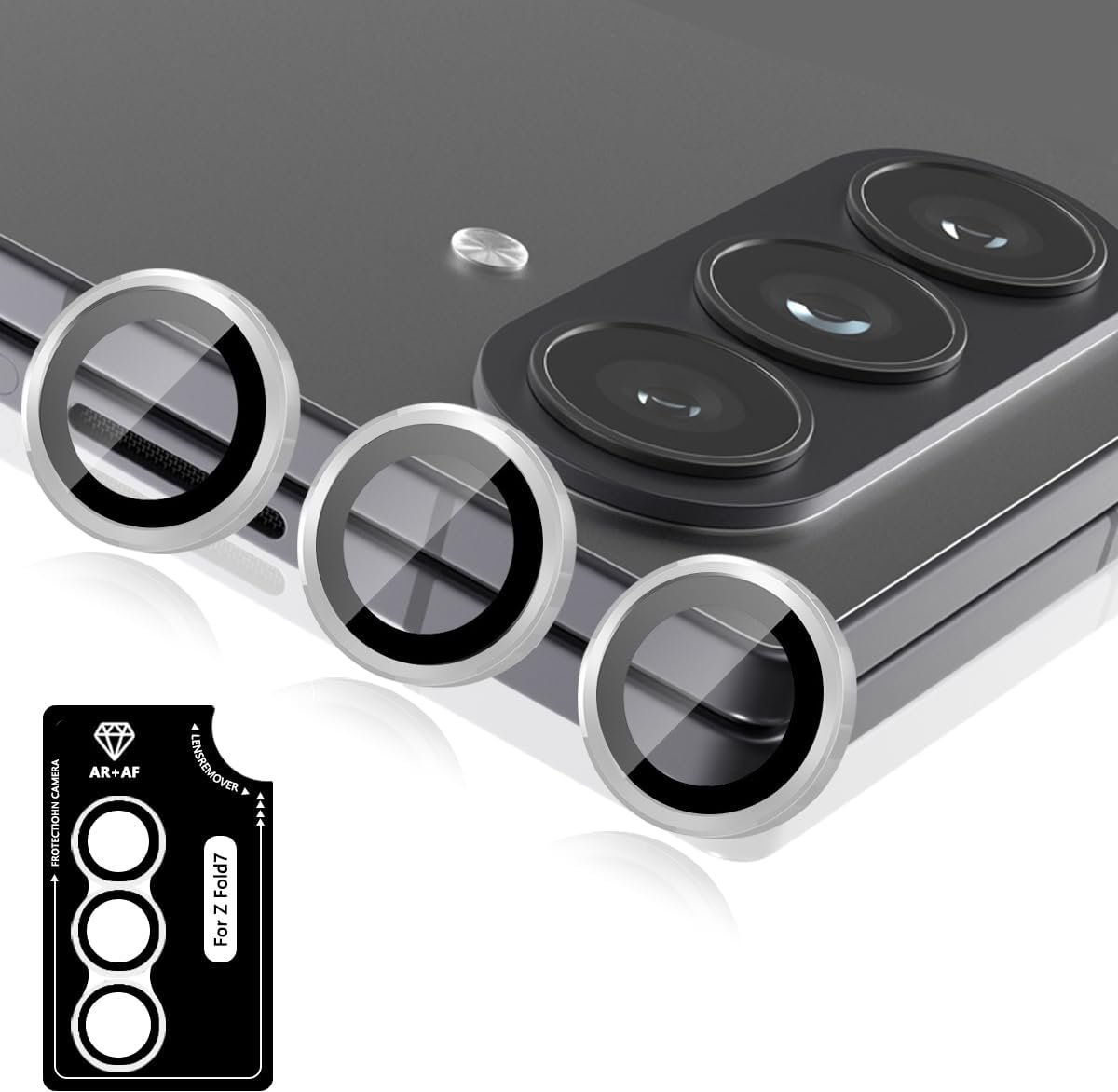 1 x camerabescherming compatibel met Samsung Galaxy Z Fold 7, gehard glas, cameralenbescherming voor Samsung Galaxy Z Fold 7, krasbestendig, kleurrijk voor Z Fold 7