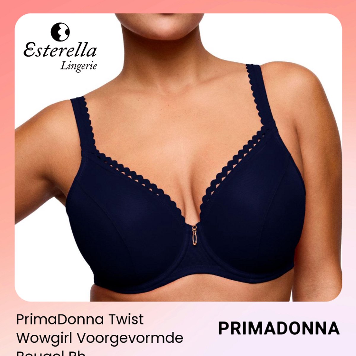 PrimaDonna Twist Wowgirl Voorgevormde Beugel Bh Hartvorm 0242600 Evening Blue - maat EU 95C / FR Blauw