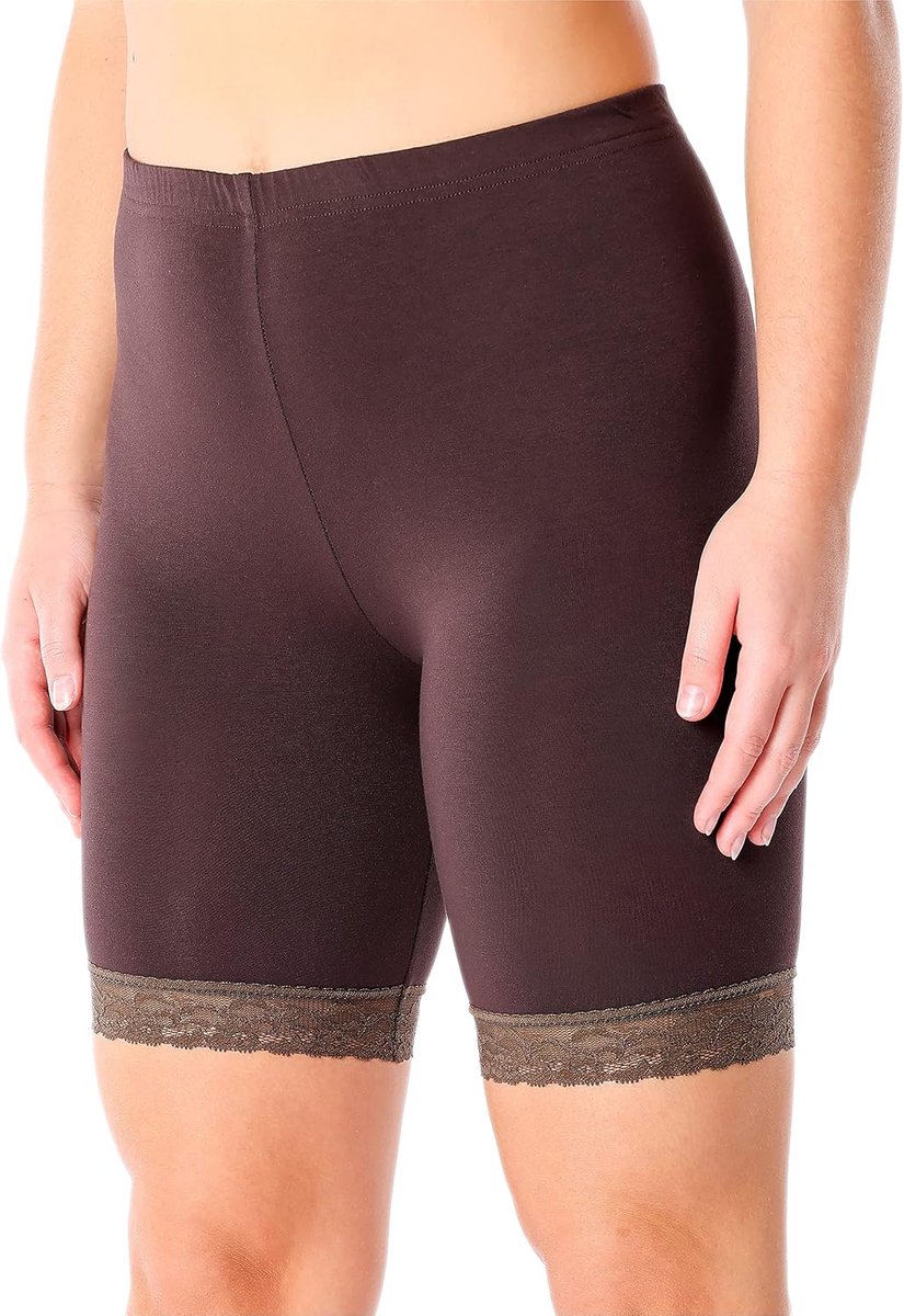 Style Vrouwen korte legging met kant viscose hoge taille broek comfortabel fietsbroek MS10-431