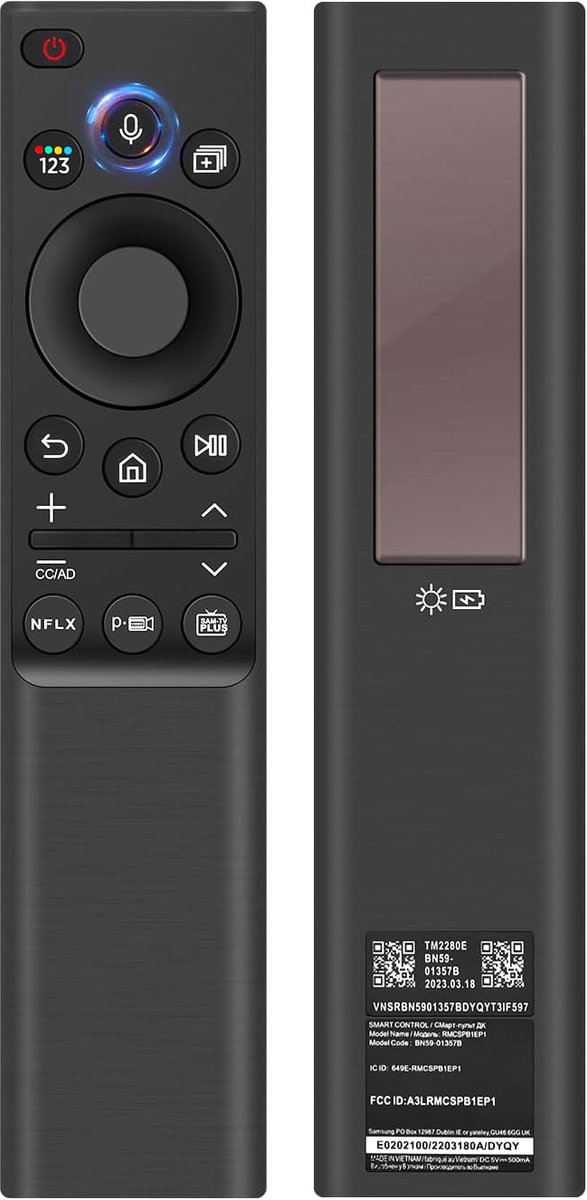 Afstandsbediening op zonne-energie voor Samsung, BN59-01357B spraakafstandsbediening voor Sam-Sung 2021-2023 Neo LED Smart 4K HD TV