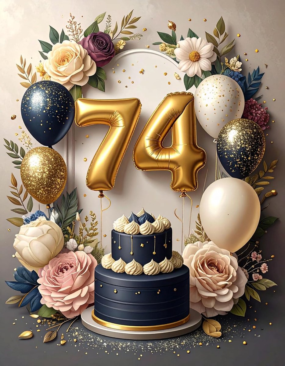 Verjaardagskaart 74 jaar voor man of vrouw, chocoladetaart