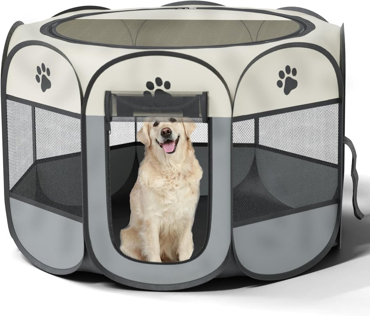 Hondenhek 90x90x58cm Waterdichte Oxford Doek Puppyhek Geschikt voor Binnen en Buiten Draagbare Box voor Huisdieren Geschikt voor Katten, Honden, Konijnen