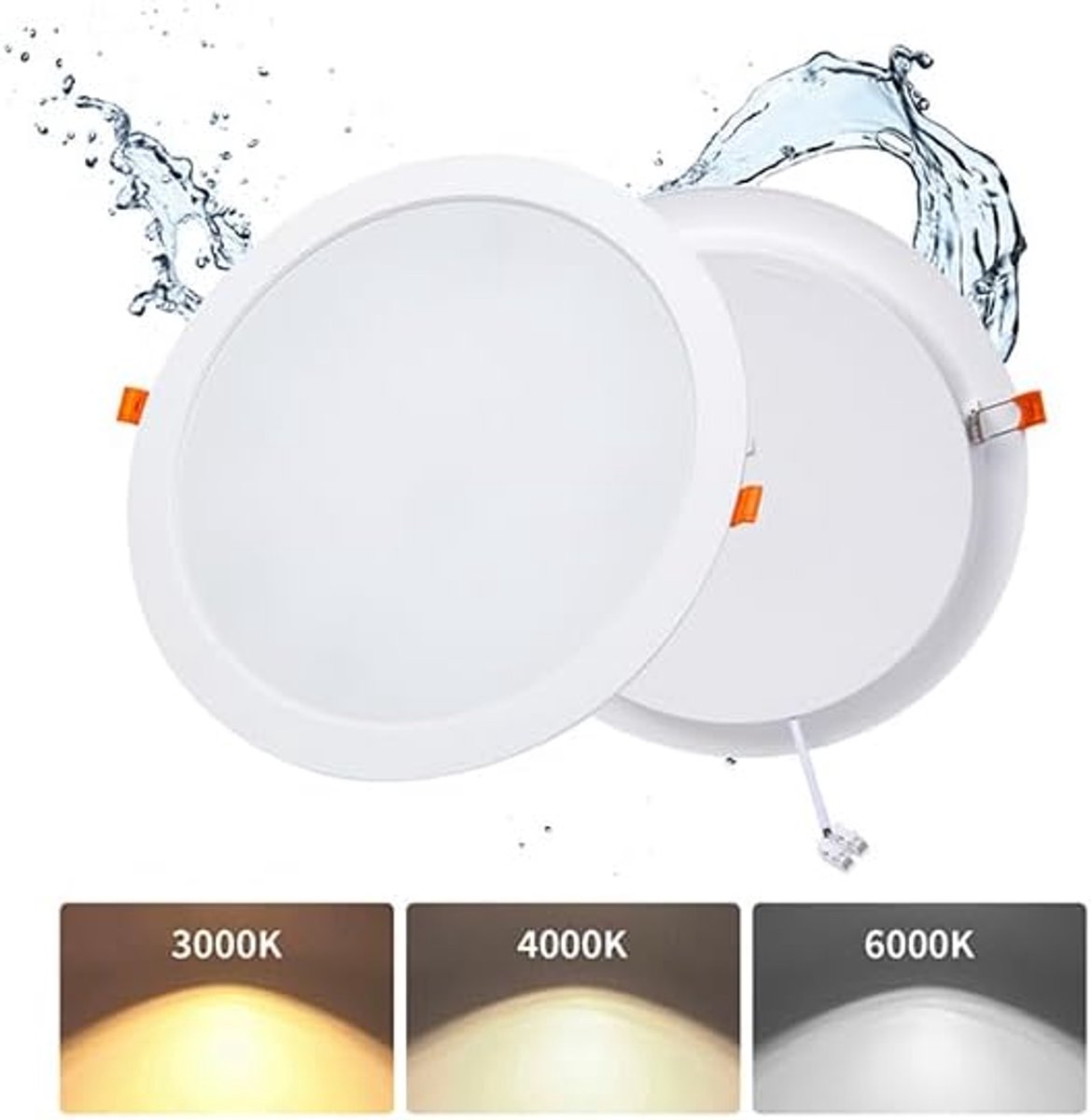 2 Stuks LED inbouwspots 230V 36W Rond 3CCT 5000LM Zaagmaat Ø253-263mm