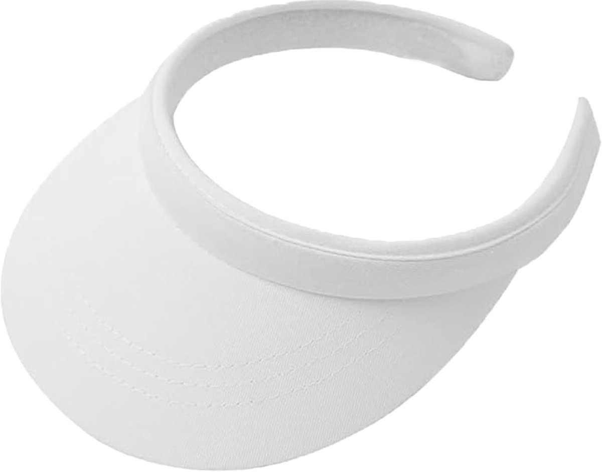 Sportief zonnevizier, uv-bescherming, zweetabsorberende band, badstof band, open design voor dames en heren, golf, tennis, hardlopen, wandelen, strand, fietsen