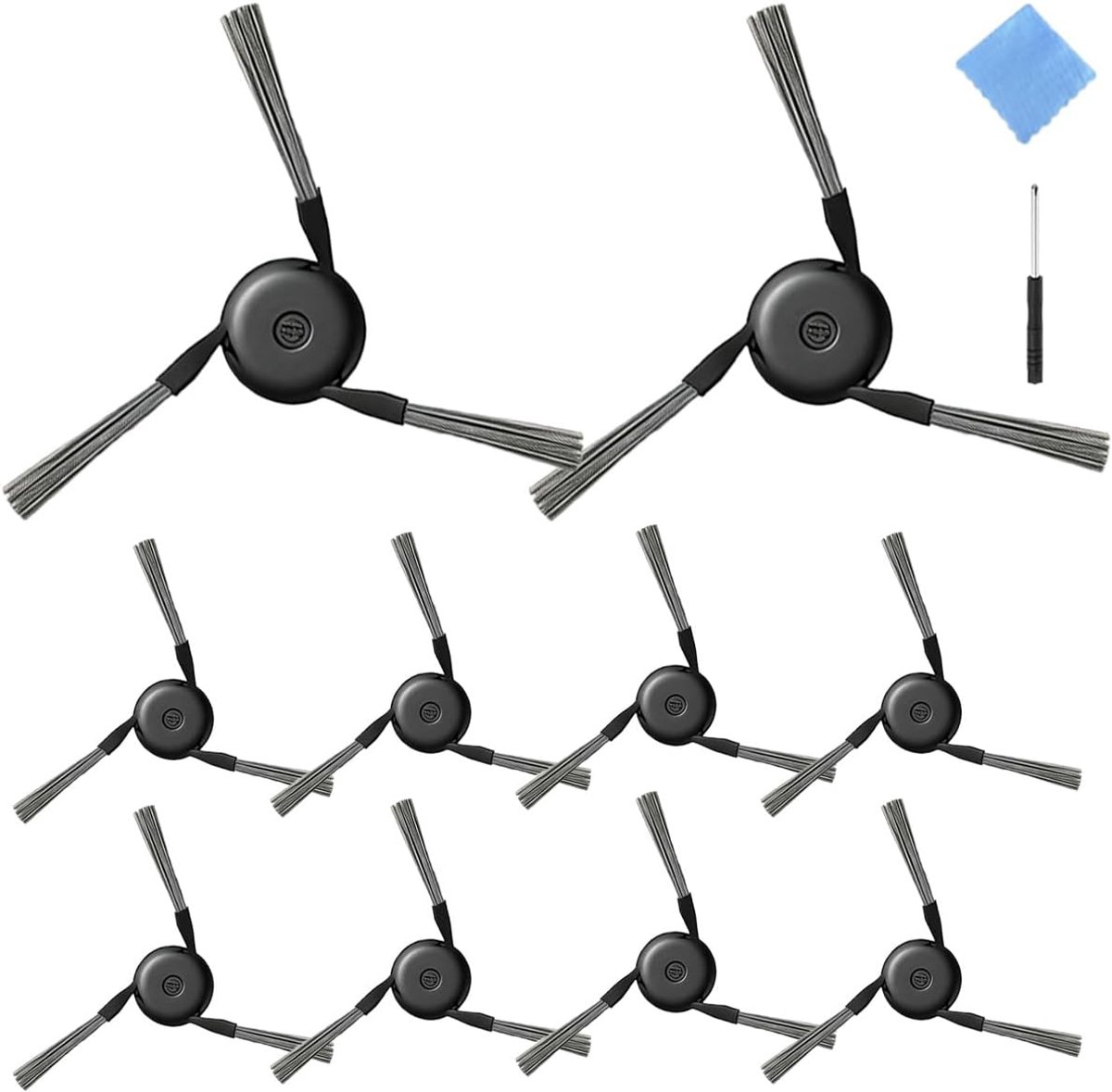 Borstels voor Dreame X40 Ultra/ X40 Ultra Complete/ X40 Master/ L40 Ultra/ X50 Ultra Complete/ X50 Ultra/ L50 Pro Ultra/ D20 Pro Plus robotstofzuigers, 10 stuks