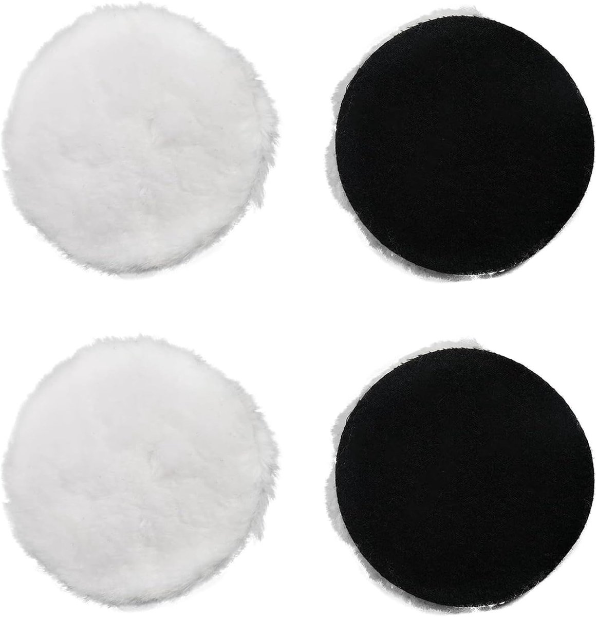 4 stuks polijstpads van microvezel voor autohaar, witte stickers 125 mm, pad voor excentrische schuurmachine, vilt voor polijstmachine, excentrische schuurmachine 125