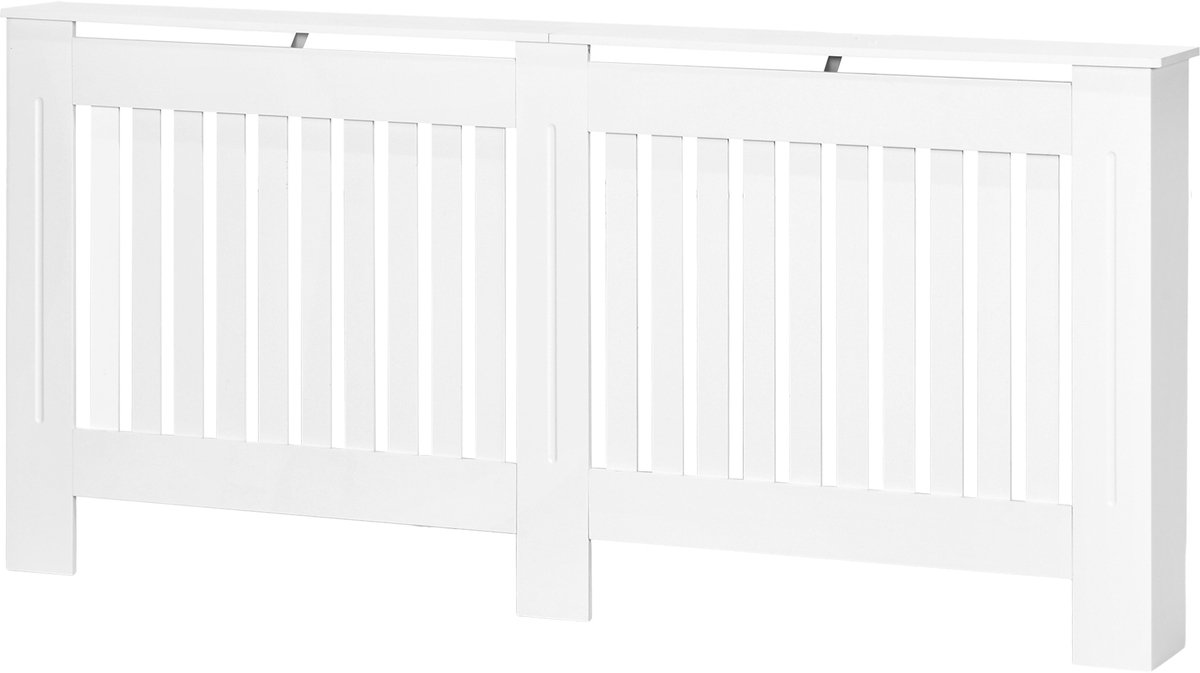 1 stuk – Gelakte MDF-radiatorombouw met roosterontwerp – 172 x 19 x 81 cm – Wit