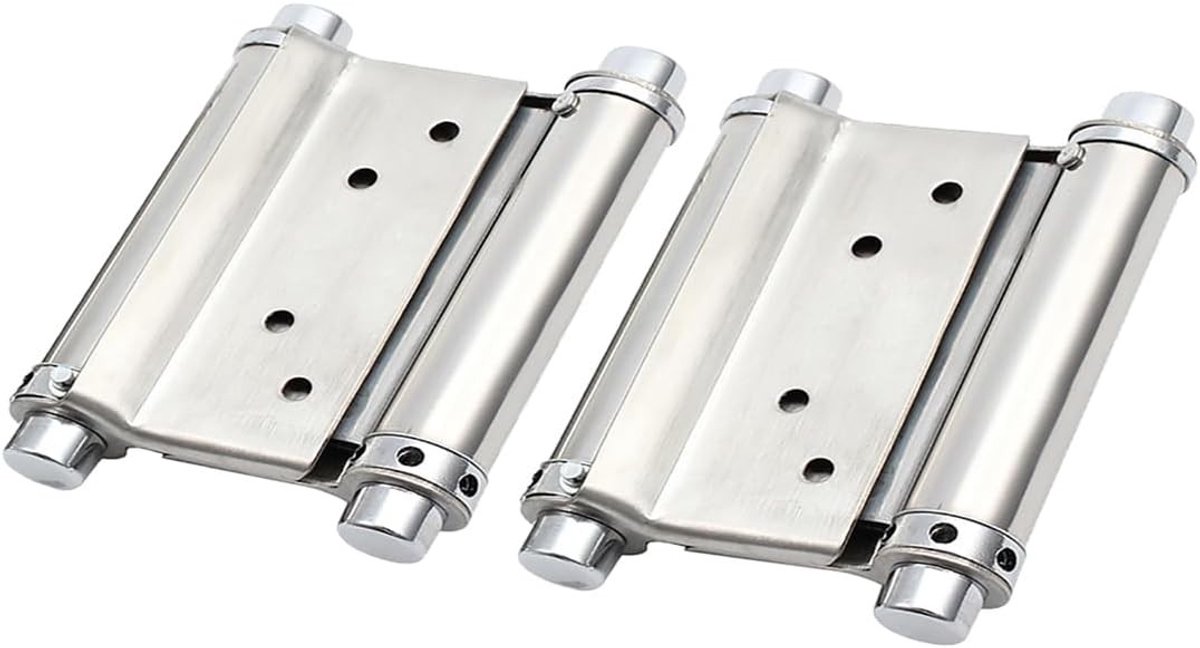 Roestvrijstalen Deurhengsels met Auto Sluiting voor Houten Deuren in Woonkamer en Tuin - 3/5 Inch, 2 Stuks