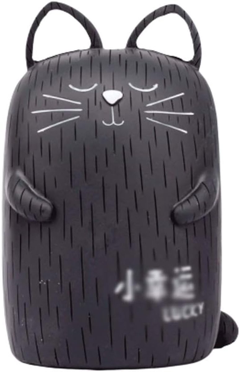 Spaarpot Piggy Bank Money Bank Kleine Verse Meisje zwart-witte kat creatief Coin Child Gift Ornamenten Savings Jar Money Bank (Color: Black, Grootte: Small)