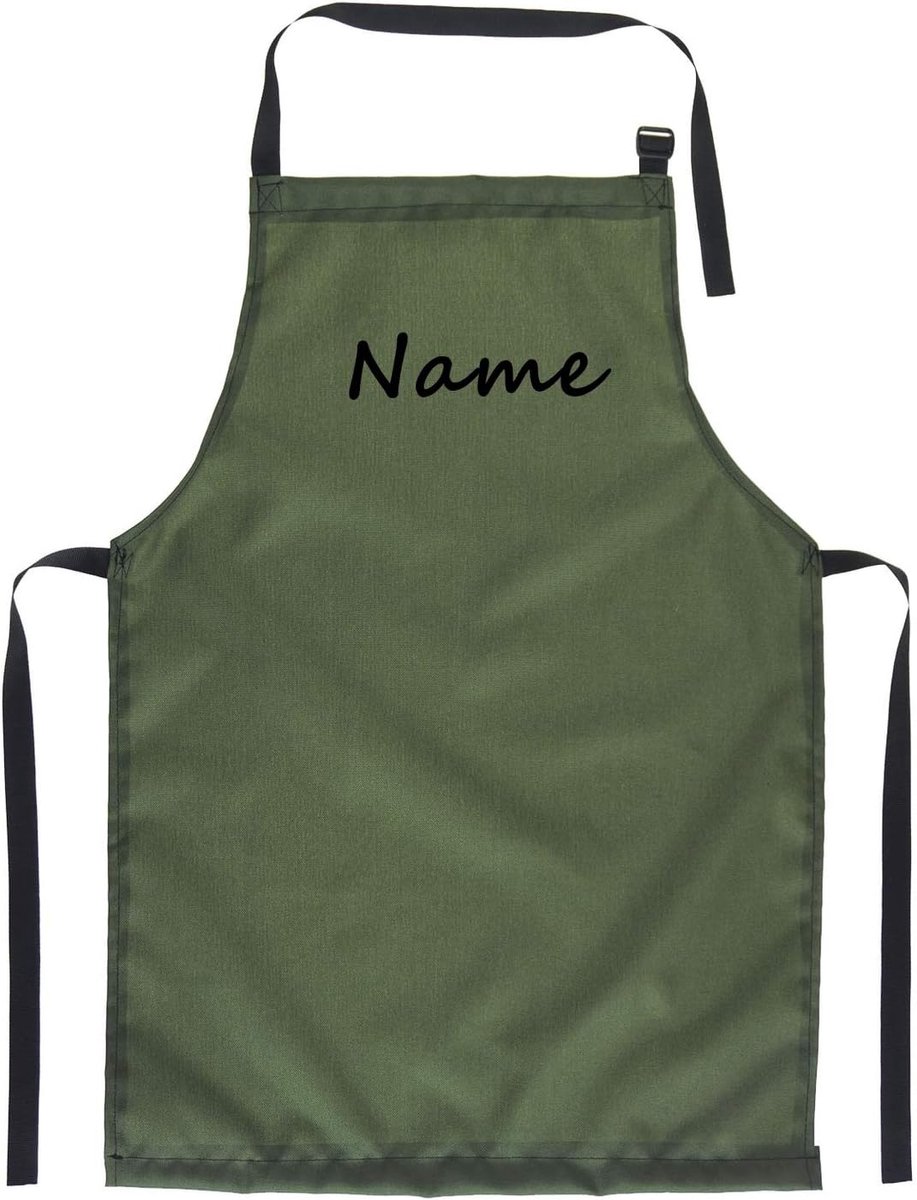 Origineel barbecueschort kookschort slabschort bistroschort BBQ schort werkschort ideale mannen vrouwen geschenk groen met naam [106]