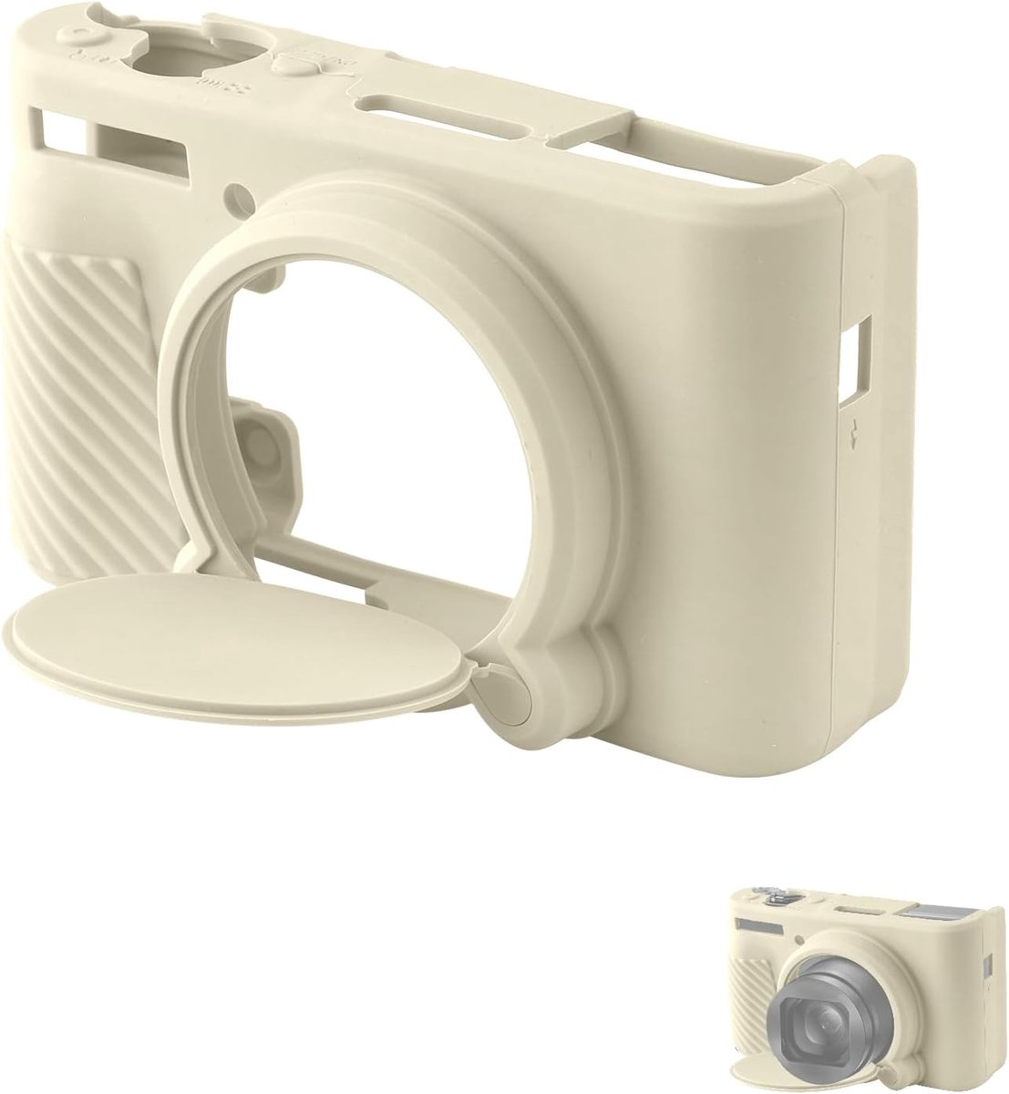 SX740 Cameratas, Slank Antikras Siliconen Camerabeschermhoes Zacht Digitale Cameratas Compatibel met Canon PowerShot SX740 SX730 HS Camera (Gebroken Wit)