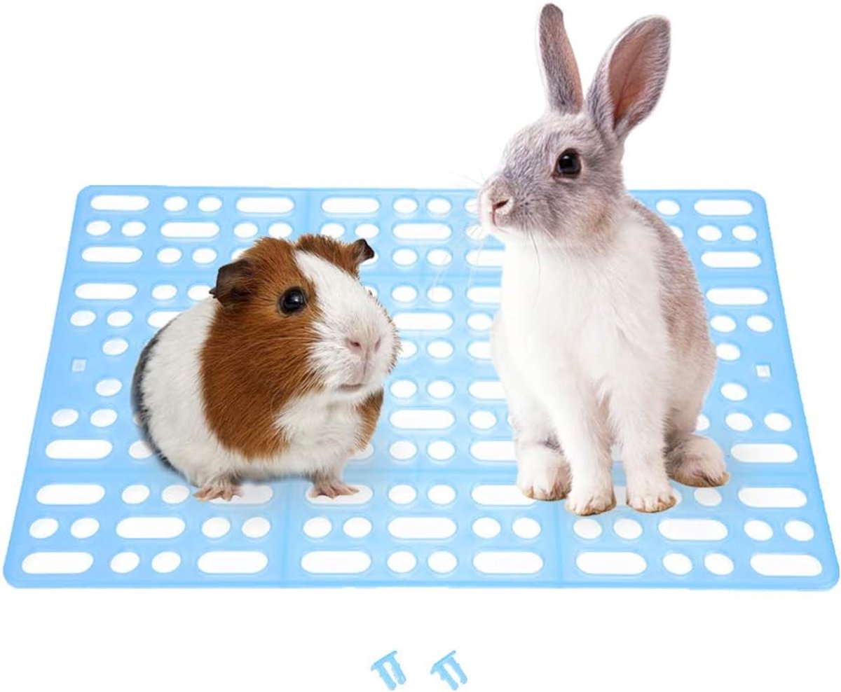 Duurzame huisdiermat, gatontwerp, waterlek, plastic voetkussen, gemakkelijk schoon te maken, nestkussen voor cavia's, (blauw)