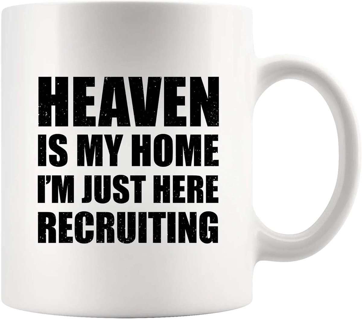 Is My Home I'm Just Here Recruiting Grappige Christelijke Geschenken voor Vrouwen Mannen Pastor Geschenken van Kerkgenoot Minister Nieuwigheid Drinkware Keramische Mok Wit 11oz