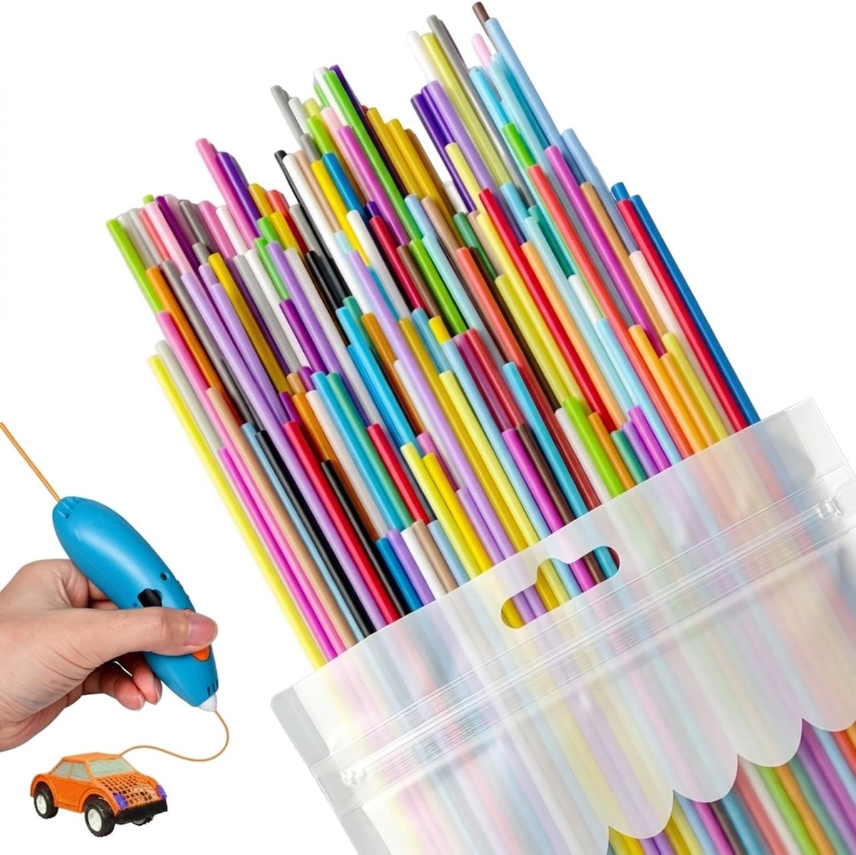 160 stuks 32 kleuren 3D-penfilament voor 3Doodler Start 3D-pen, PCL filament navulverpakkingen 2,5 mm, 3D-printpennen navullingen voor 3Doodler Start Pen
