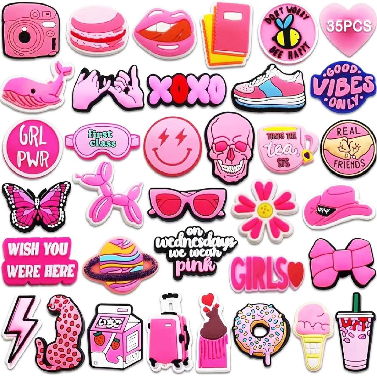 Bedels voor Croc, PVC-bedels, klompdecoratie voor kinderen, jongens, meisjes, mannen en vrouwen voor feesten, als verjaardagscadeau, cartoon, anime, schoenaccessoires