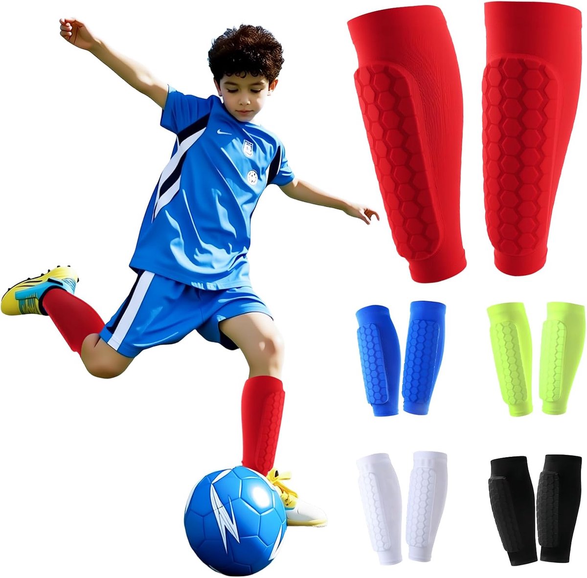 Scheenbeschermers voor kinderen, ademend en schokbestendig, voor jongens en meisjes, ideaal voor voetbal, basketbal, fietsen en wandelen