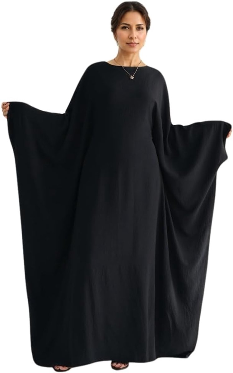 Moslim Gewaad Zachte Crêpe Vlinder Batwing Abaya Dubai Luxe Islam Moslim Kaftan Bescheiden Jurk