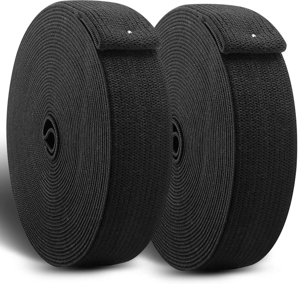 Elastiek Band | SET VAN 2 |✮✮LEVENSLANGE GARANTIE✮✮|30MM BREED |10M Lang| Rekbaar Polyester Materiaal, Brei Accessoires, Sterk kledingelastiek voor Kleren, Broeken, ZWART