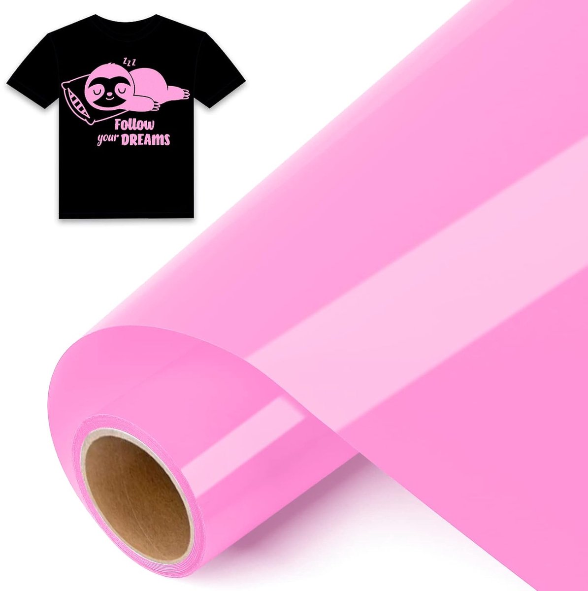 Plotterfolie voor textiel, roze, 30,5 x 244 cm, flexfolie, voor Silhouette Cameo