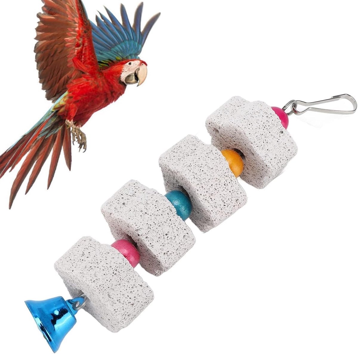 Speelgoed Kauwspeelgoed, Hangend Speelgoed voor Vogelkooi, Wetsteen Vogelkauwspeelgoed voor Parkiet en Valkparkiet