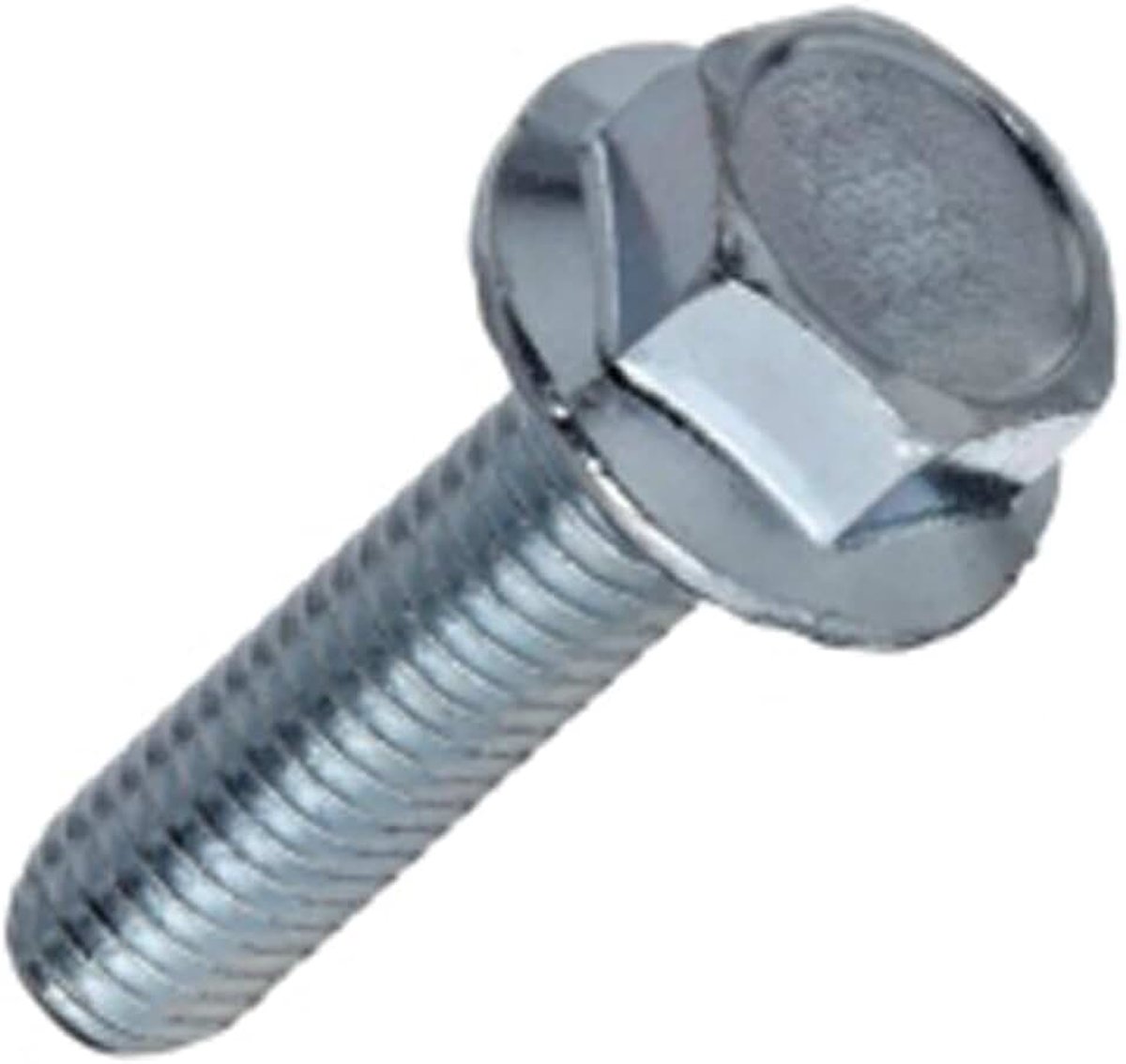 Zeskant Flensbouten (set van 5) Volledige Schroefdraad Grote Kop met Sluitring Zeskant Bevestigingsmiddelen voor Automotive, Mechanisch, Bouw, Doe-het-zelf Toepassingen Zink (10mm x 25mm)