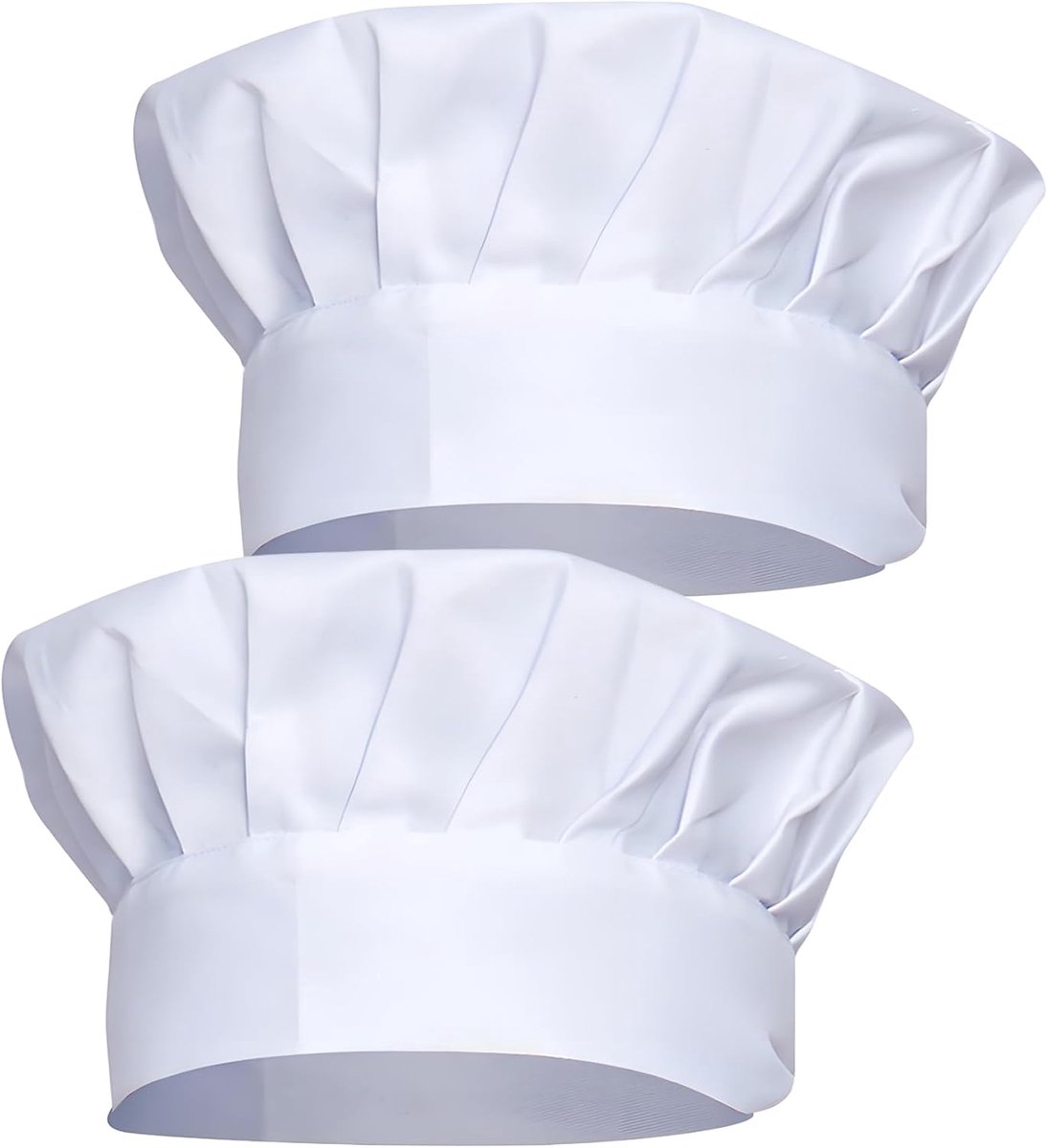 2 stuks koksmuts, koksmuts, elastisch, verstelbaar, kookmuts, uniseks, voor bakkers en restaurant, wit