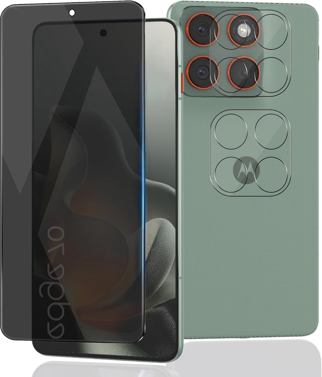 Privacy Displaybeschermfolie voor Motorola Moto Edge 70, 1 Stuks Anti-spy Screen Protector met 2 Stuks Camerabescherming van Gehard Glas, Anti-kras Folie, Krasbestendig Bescherming