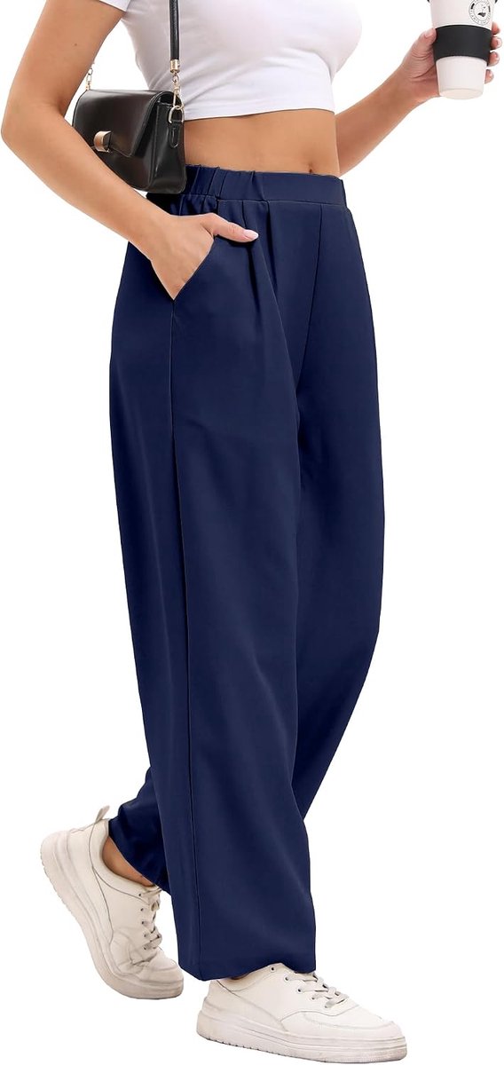broek dames zomer casual rechte stoffen broek hoge taille lounge elegante zakelijke broek met zakken